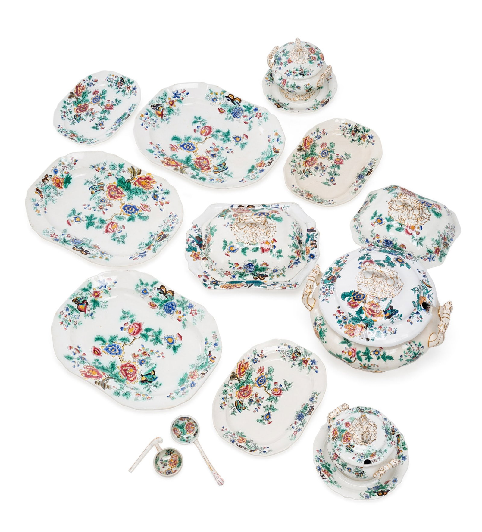 A COPELAND AND GARRETT NEW FAYENCE PARTIAL DINNER SERVICE CIRCA 1840 (1 of 1)