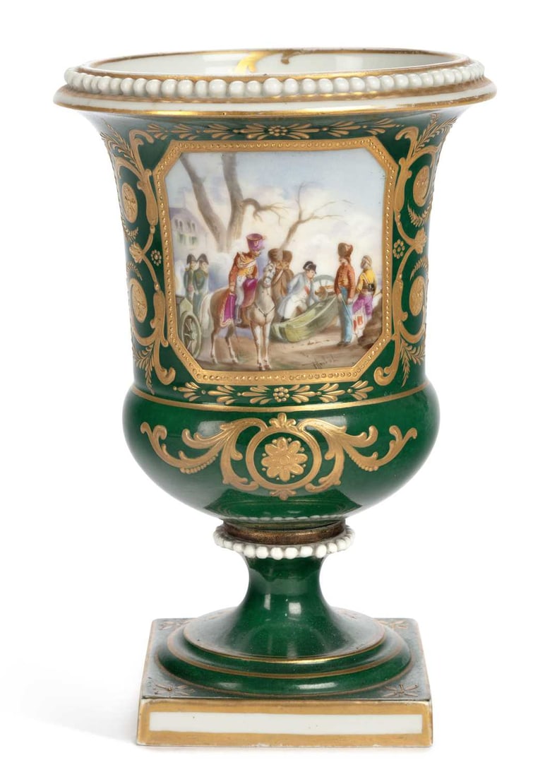 A SEVRES STYLE VASE, 'NAPOLEON A MONTEREAU' CIRCA 1890 (1 of 3)