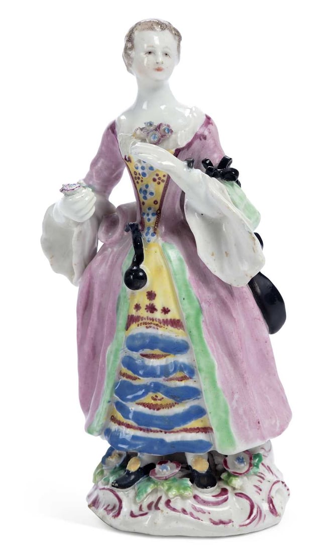 A BOW PORCELAIN FIGURE OF A LADY CIRCA 1765 (1 of 1)