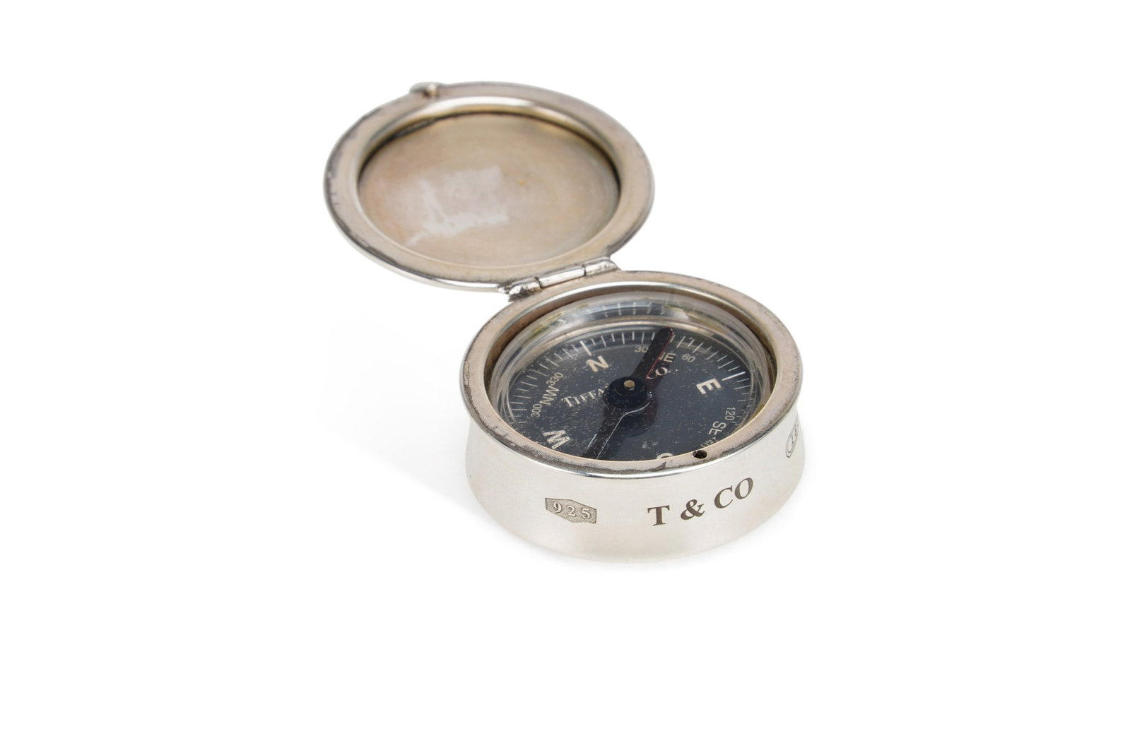 TIFFANY & CO, A SILVER-CASED POCKET COMPASS (1 of 3)