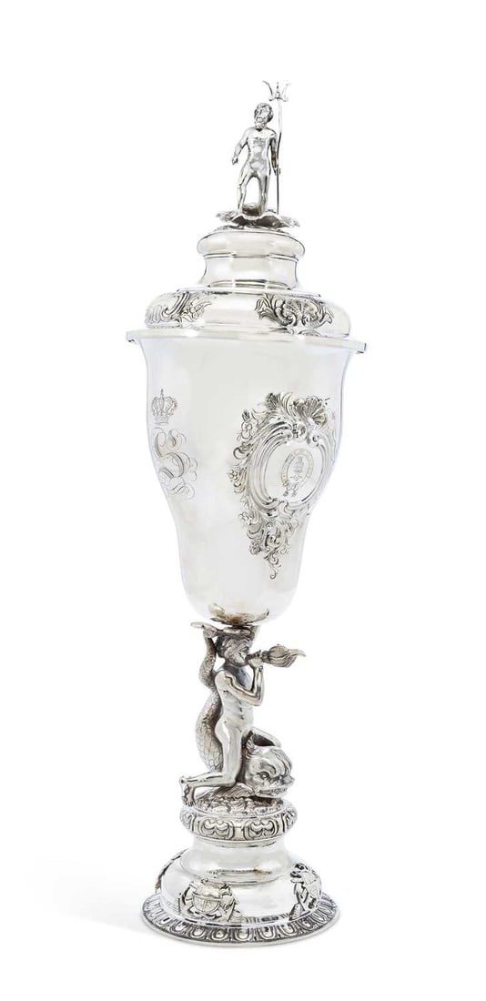 A DUTCH SILVER PRESENTATION CUP AND COVER LATE 19TH CENTURY (1 of 2)