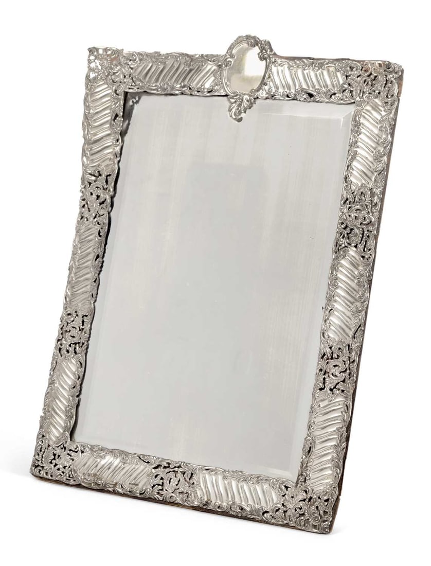 A VICTORIAN SILVER-MOUNTED EASEL MIRROR (1 of 2)