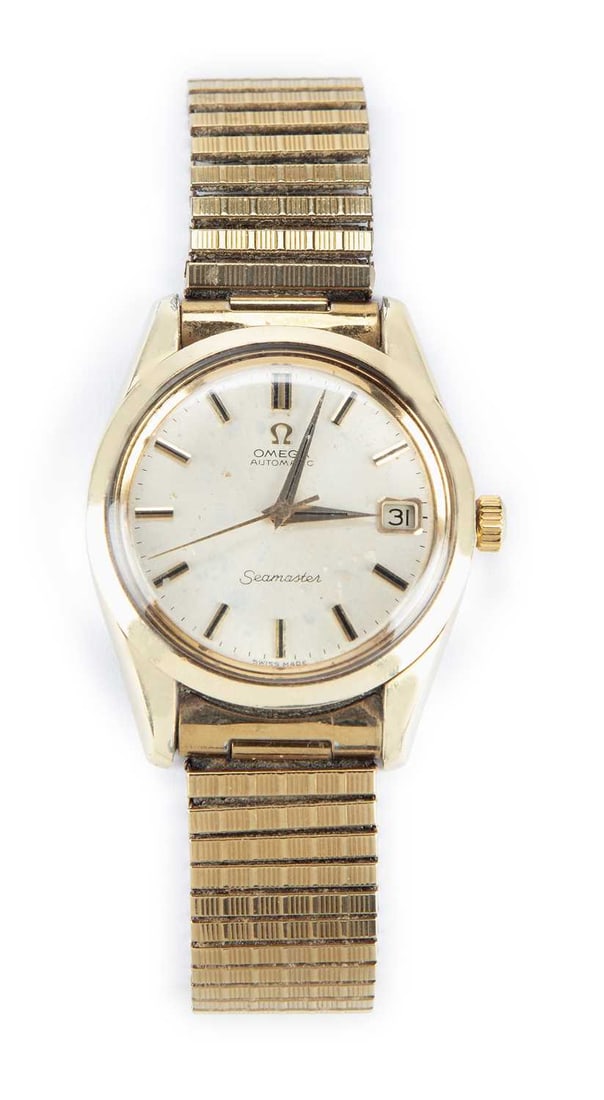 A GENTS GOLD PLATED OMEGA SEAMASTER WATCH (1 of 1)