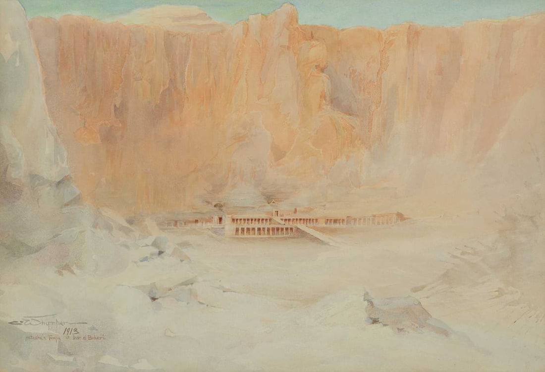 CHARLES WHYMPER (1853-1941) HATASHU'S TEMPLE AT DEIR EL BAHARI (1 of 6)