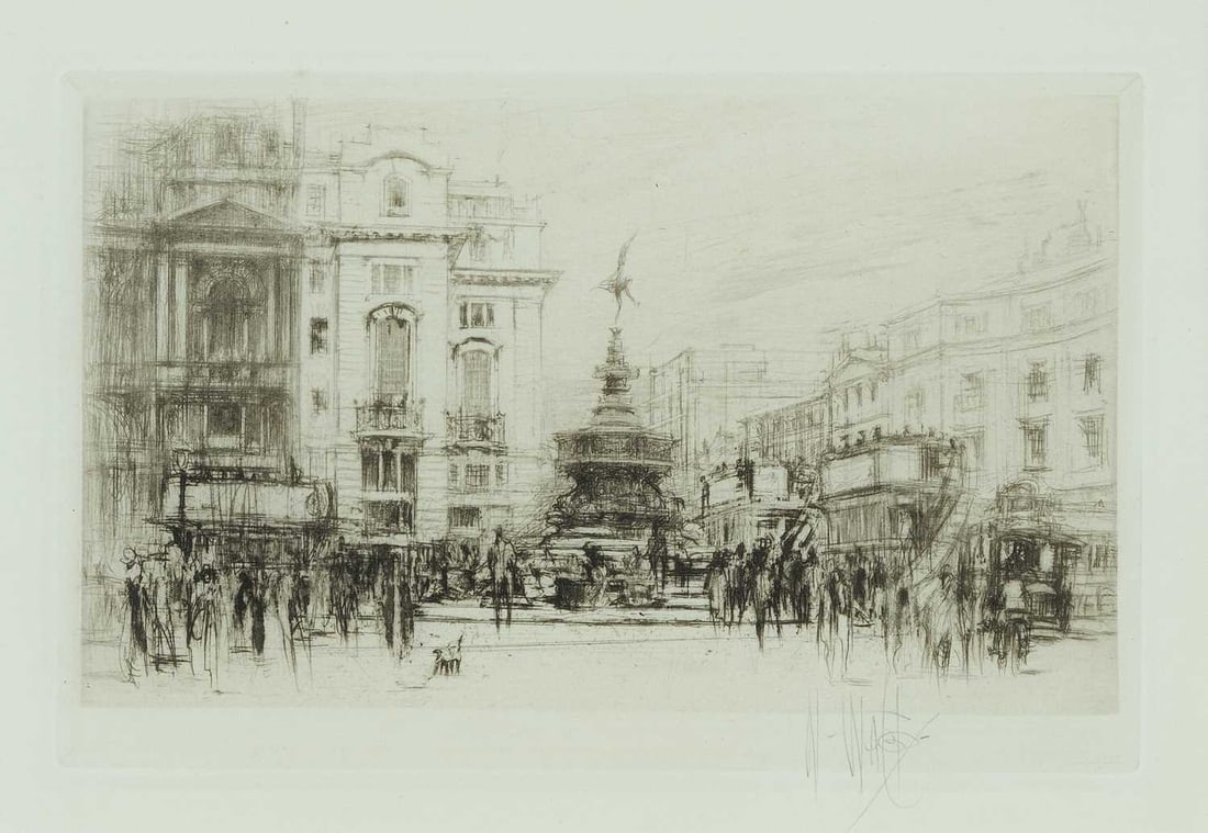 WILLIAM WALCOT (1874-1943) PICCADILLY CIRCUS, LONDON (1 of 6)