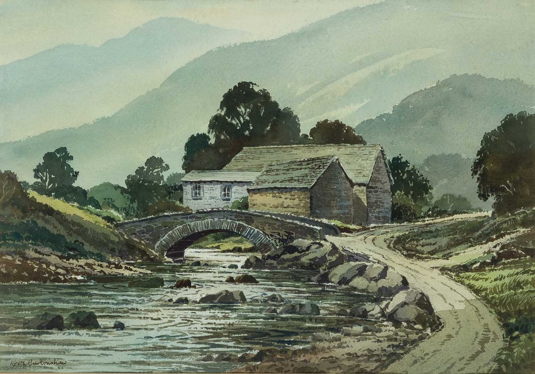 ARR - KEITH BURTONSHAW (1930-2008) WATENDLATH, LAKE DISTRICT: Signed Watercolour (37cm x 52.5cm)