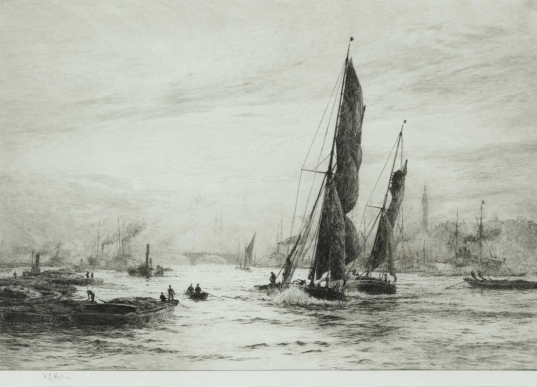 WILLIAM LIONEL WYLLIE (1851-1931) THE POOL, LONDON (1 of 2)