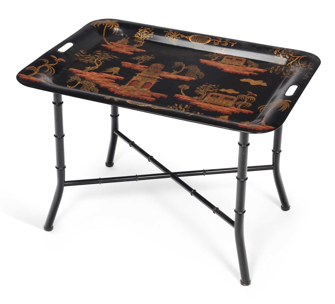 A TOLEWARE TRAY ON STAND (1 of 1)