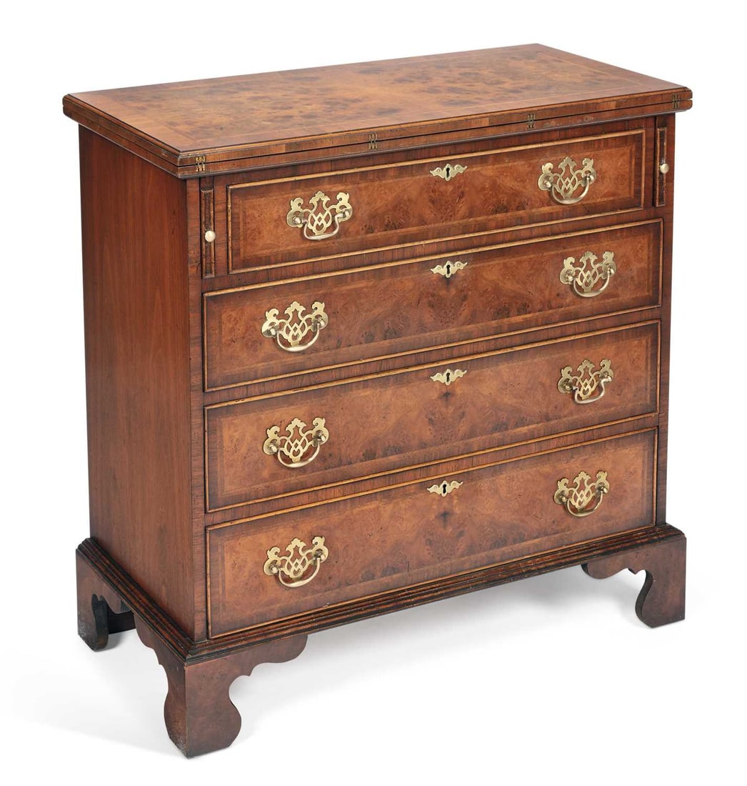 A BURR WALNUT BACHELOR'S CHEST (1 of 2)