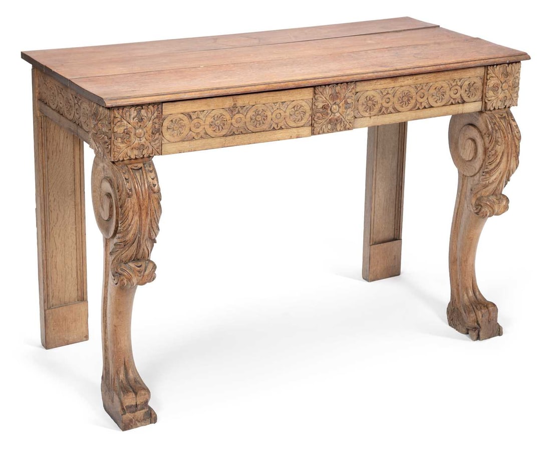 A 19TH CENTURY CARVED PINE CONSOLE TABLE (1 of 1)