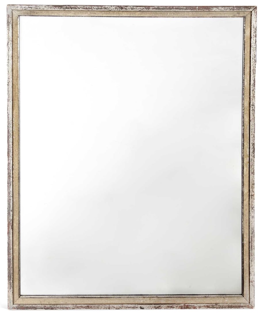 A LARGE 20TH CENTURY SILVERED WALL MIRROR (1 of 7)