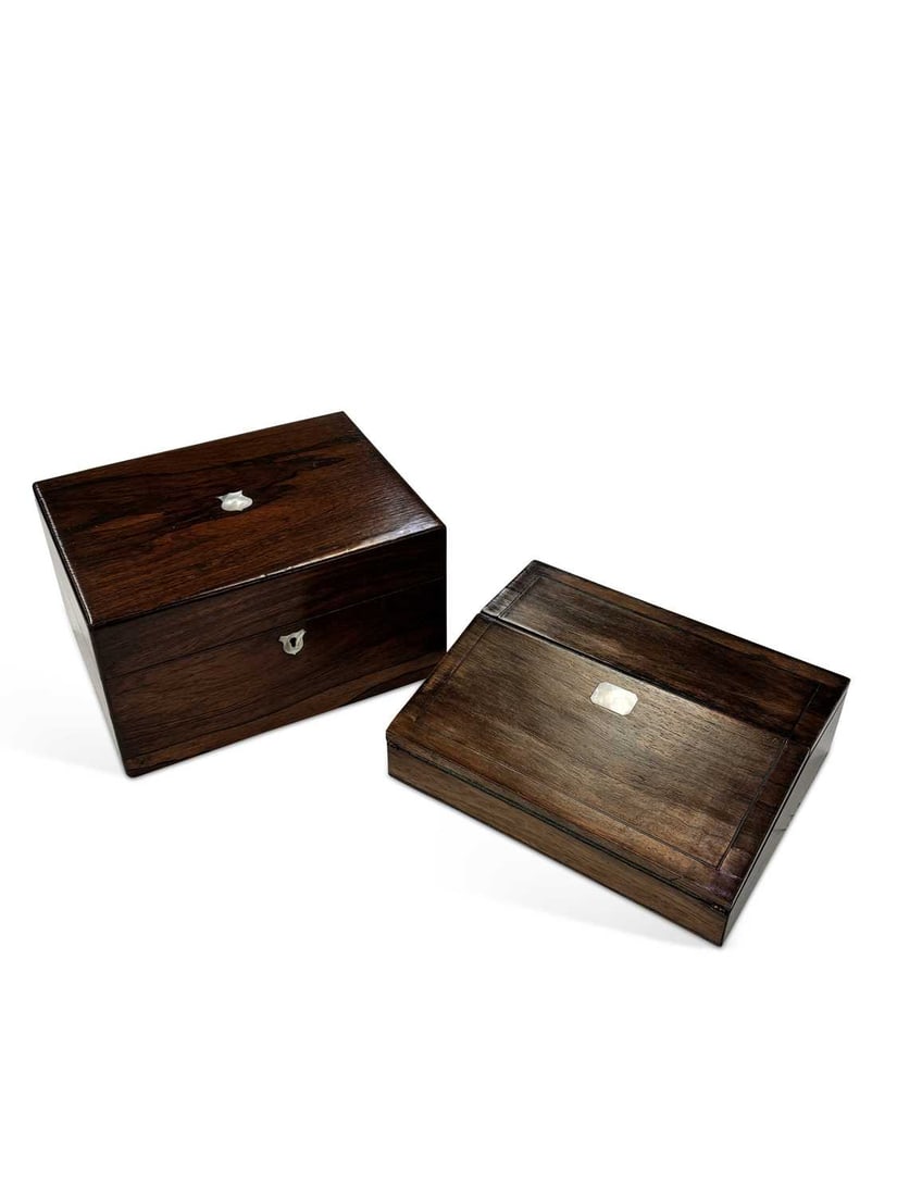 TWO VICTORIAN ROSEWOOD BOXES - 3