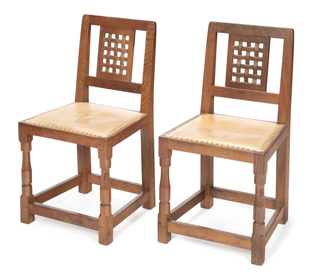 ROBERT THOMPSON OF KILBURN A PAIR OF MOUSEMAN OAK DINING CHAIRS (1 of 1)