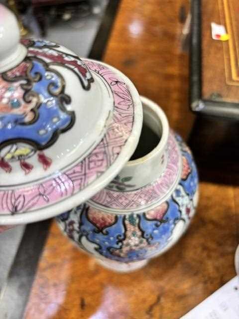 A PAIR OF SAMSON CHINESE STYLE VASES AND COVERS CIRCA 1890 - 4