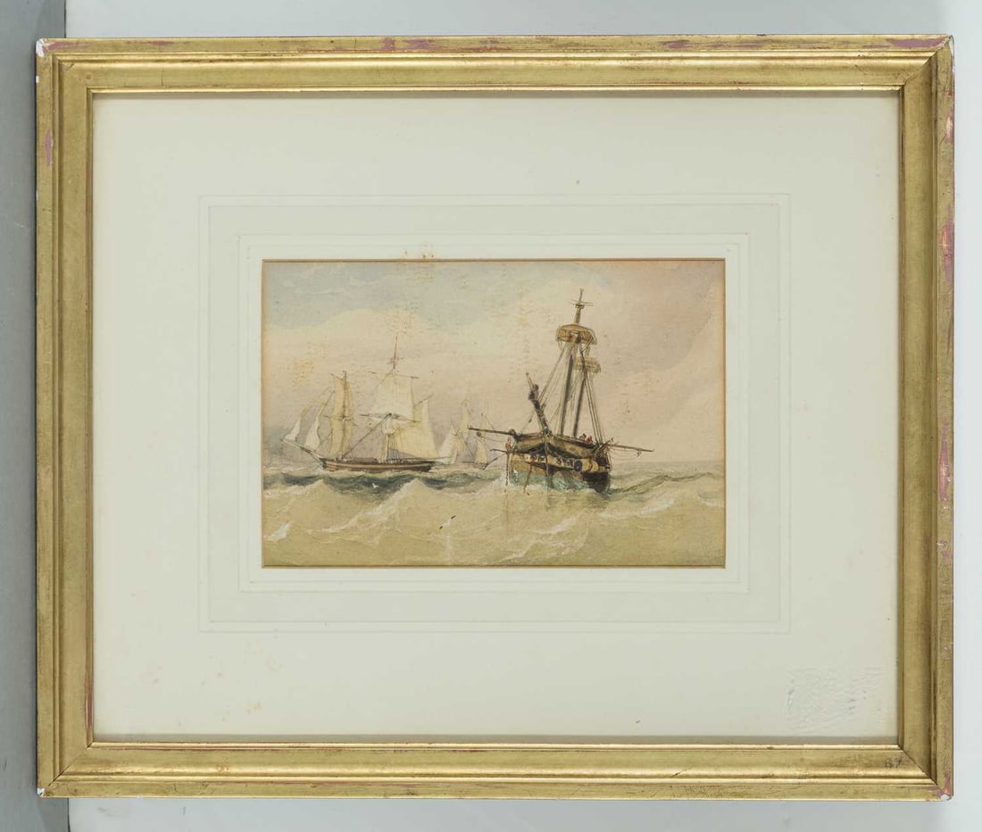 CIRCLE OF RICHARD PARKES BONINGTON (1802-1828) SHIPS AT SEA - 2