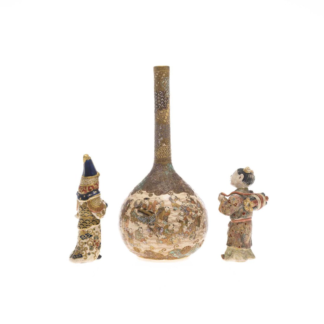 AN JAPANESE IMPERIAL SATSUMA FIGURE MEIJI PERIOD - 3