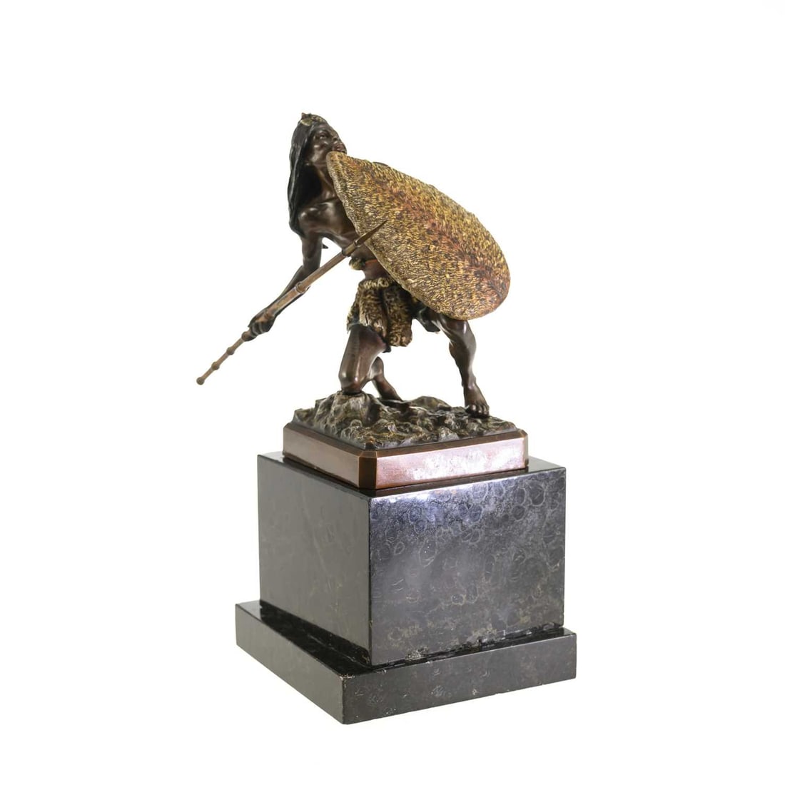 FRANZ BERGMAN (AUSTRIAN 1861 -1936), A COLD PAINTED BRONZE OF A WARRIOR CIRCA 1910 - 2