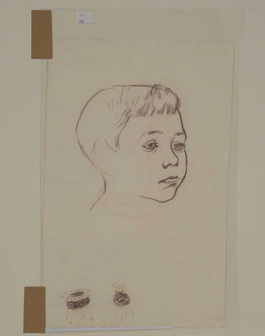 ROBERT SARGENT AUSTIN, RA, PRWS, PRE (1895-1973) HEAD OF A BOY (THE ARTISTS SON ROB) - 2