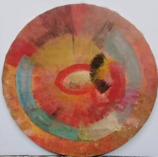 Master Contemporary Robert Delaunay / Oil Painting: Robert Delaunay - Oil ovoid canvas painting / very niceAntique Oil painting on canvas artwork, it is sold as it see the pictures . Measures: 20 x 20 inches , great composition . great state of