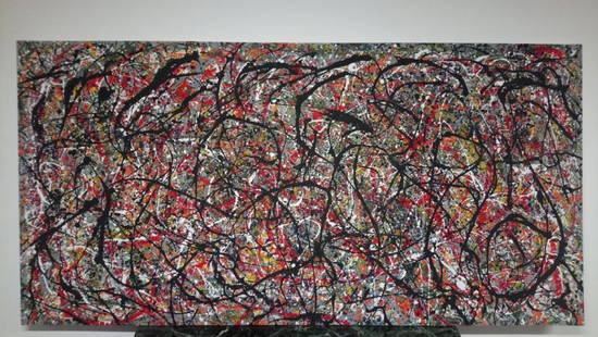 Jackson Pollock Style  - Large Oil painting dipping: Antique Piece Large very nice Attributed artwork by american painter Jackson Pollock ( after) Nice measures : 250 x 125 Centímeters; Shipping on the original rack ... see the pictures (or) Tube speci