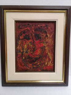 Karel Appel - Expressionism master painting masonite: Antique Oil painting masonite, signed Appel: very nice artwork , unique . Dimensions: 10 x 8 / 16 x 13 frame Beautiful expressionism art Karel Appel, (born April 25, 1921, Amsterdam,