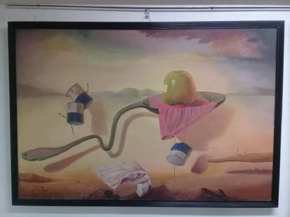 Salvador Dalí - Antique Oil on canvas painting: Wonderful Oil Painting attributed to Master SALVADOR DALI , Property to collector Antique Gallery of Art - Lima -PERU, Measures: 45.5 x 30.5 Inches " Work is sold as it is" Documents included: Ministr