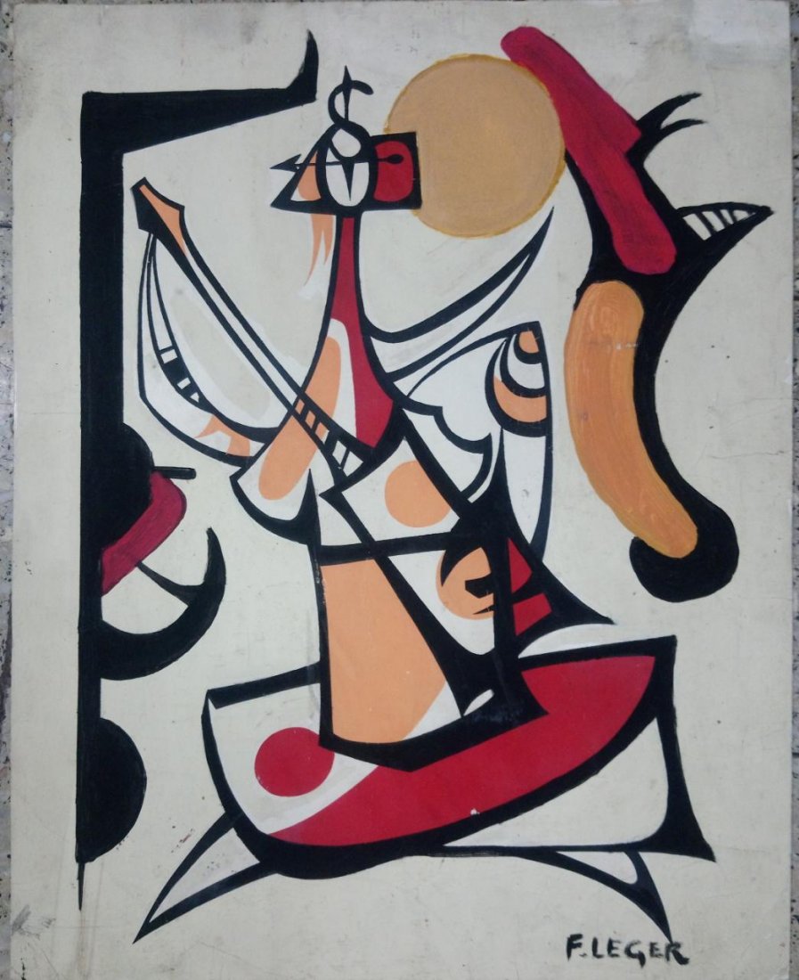 Fernand Léger - Oil Cardboard Artworks: Fernand Leger - Oil Painting on cardboard attributed pieces *Signed *Dimensions: 25.5 x 20 inches*Dimensions: 25.5 x 20 inches