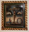 18th Colonial antique oil canvas - Christ of Malta