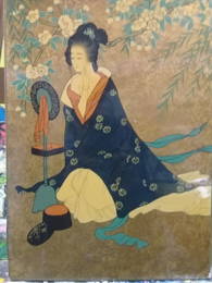 Two Beautiful paintings Under Glass, Chinese, EDO Perio