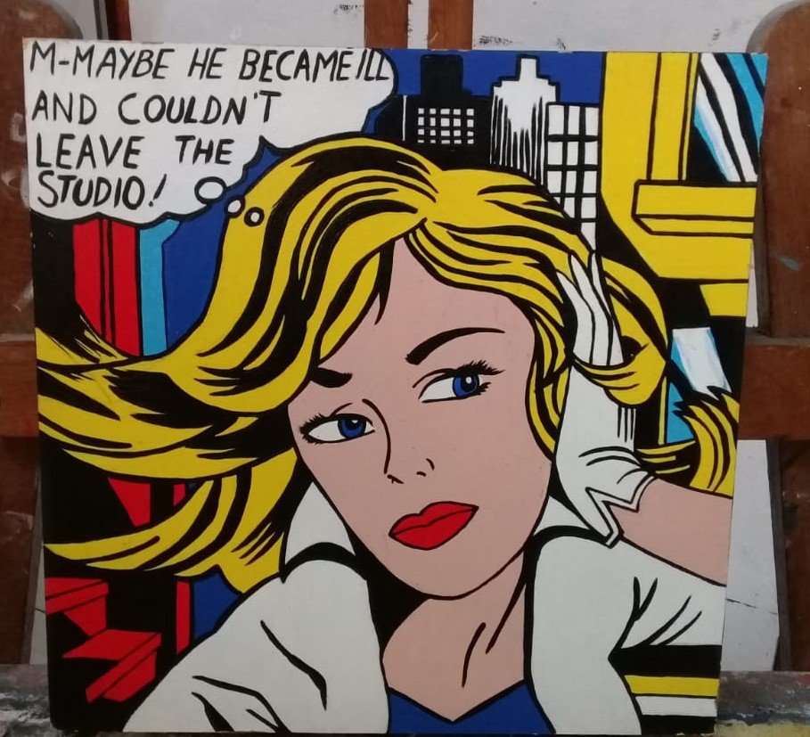 M-Maybe - Roy Lichtenstein - Oil Art pop painting (1 of 6)