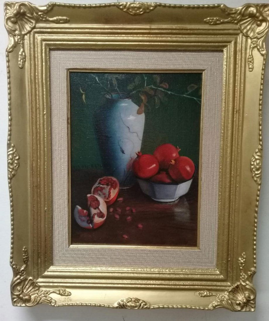 FRENCH Odilon Redon - Still Life Oil canvas painting: *Surrealist french artist , Attributed oil painting .* * Measures : 16 x 12 inch /Framed: 25 x 21 inch." Work is sold as it is" Documents included: Ministry of Culture & Documents for export to aduana