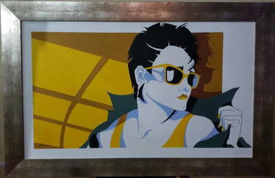 PATRICK NAGEL - Acrylic on canvas painting / Signed