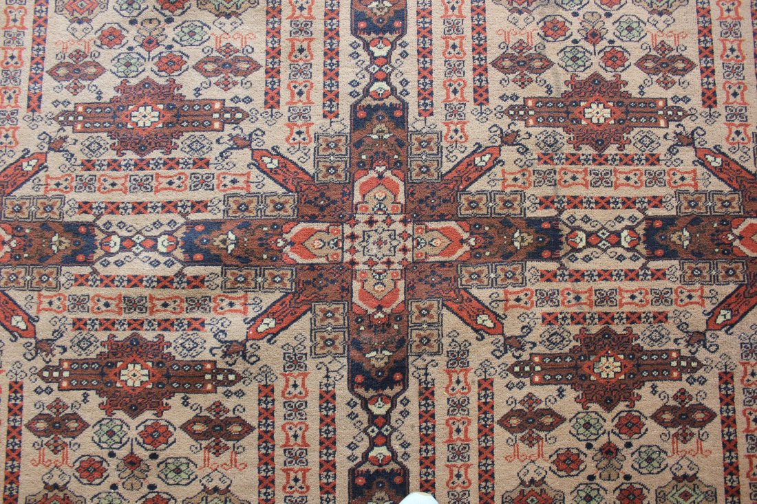 AFGHANI RUG KHAL MOHAM, 6'7" X 9'1", 201 X 277 CM: Region: Afghanistan. Workshop: unknown. Date: circa late 20th century. Knot Density (sq inches): Weave: hand-knotted. Warp (foundation): cotton. Pile: virgin wool. Dimensions (ft): 6'7" x 9'1". Dimens
