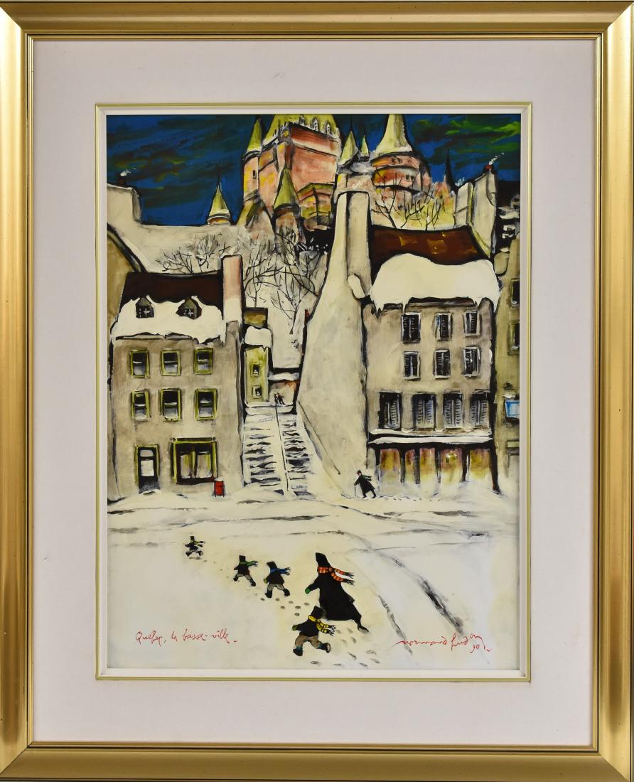 Normand Hudon (Canadian Artist, b. 1929) Québec la (1 of 1)