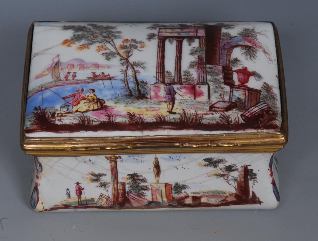 An 18th century Birmingham enamel rectangular box, the (1 of 1)