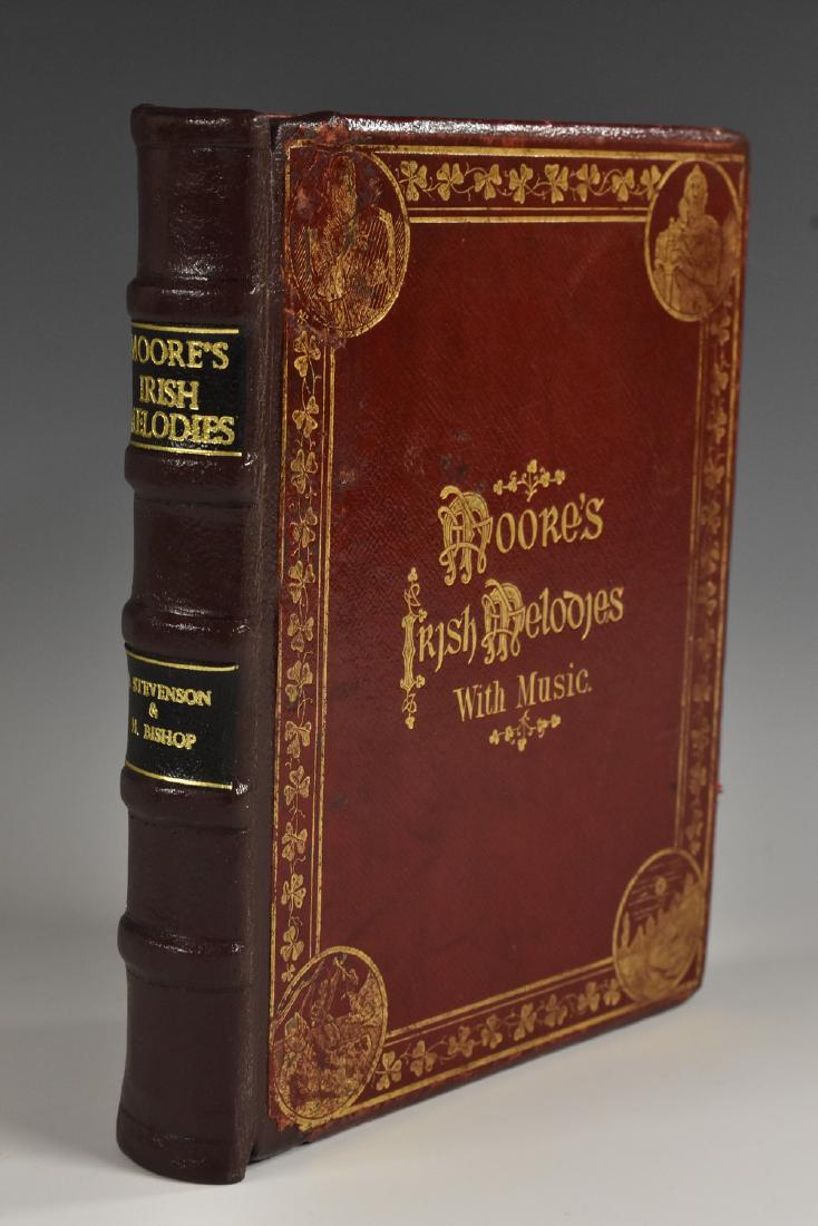 Music - Stevenson (Sir John) & Bishop (Sir Henry),: Music - Stevenson (Sir John) & Bishop (Sir Henry), Moore's Irish Melodies, with Symphonies and Accompaniments, M.H. Gill and Son, Dublin, 1898, pp: 261, contemporary pictorial red morocco gilt, blind 