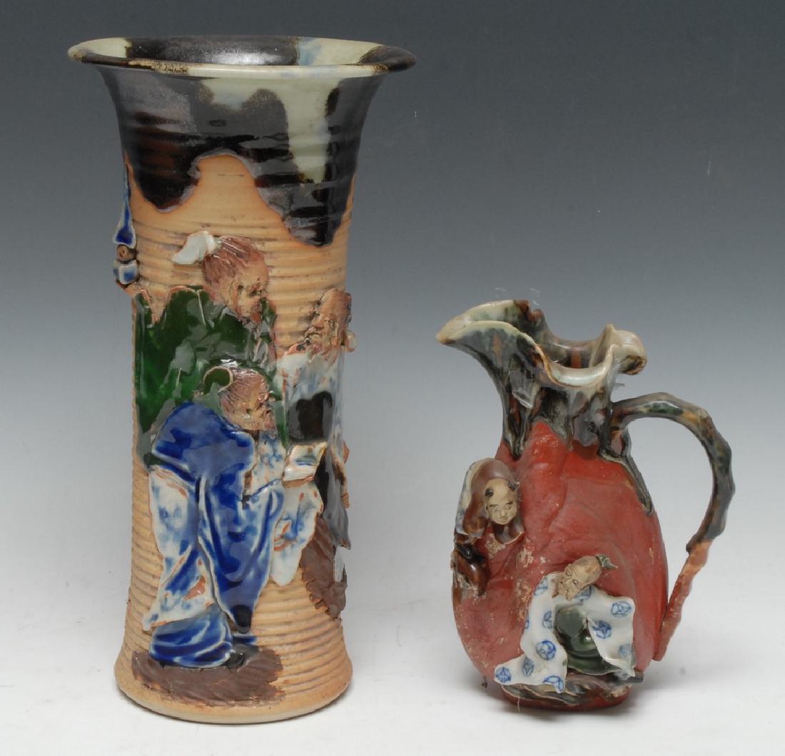 A Japanese Sumida Gawa High Relief  flared cylindrical (1 of 1)