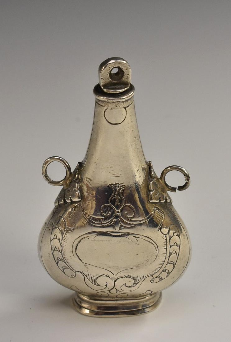 An 18th century Continental silver pilgrim flask, (1 of 1)