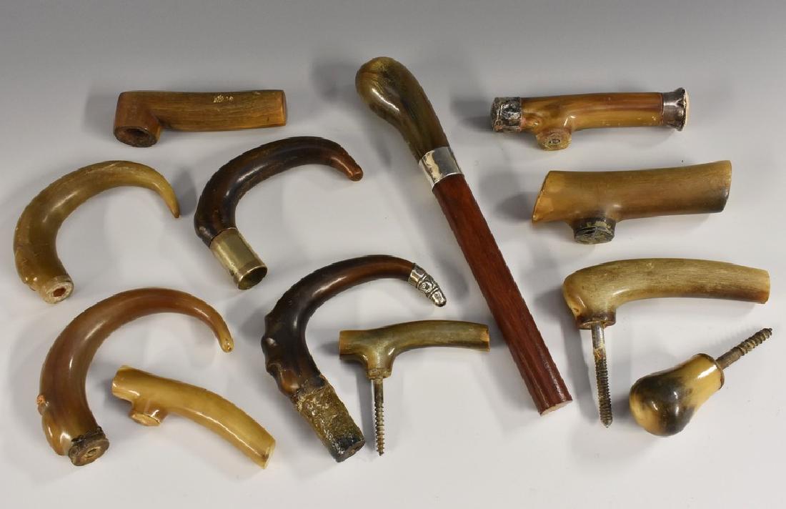 A late Victorian silver-mounted horn walking stick (1 of 1)