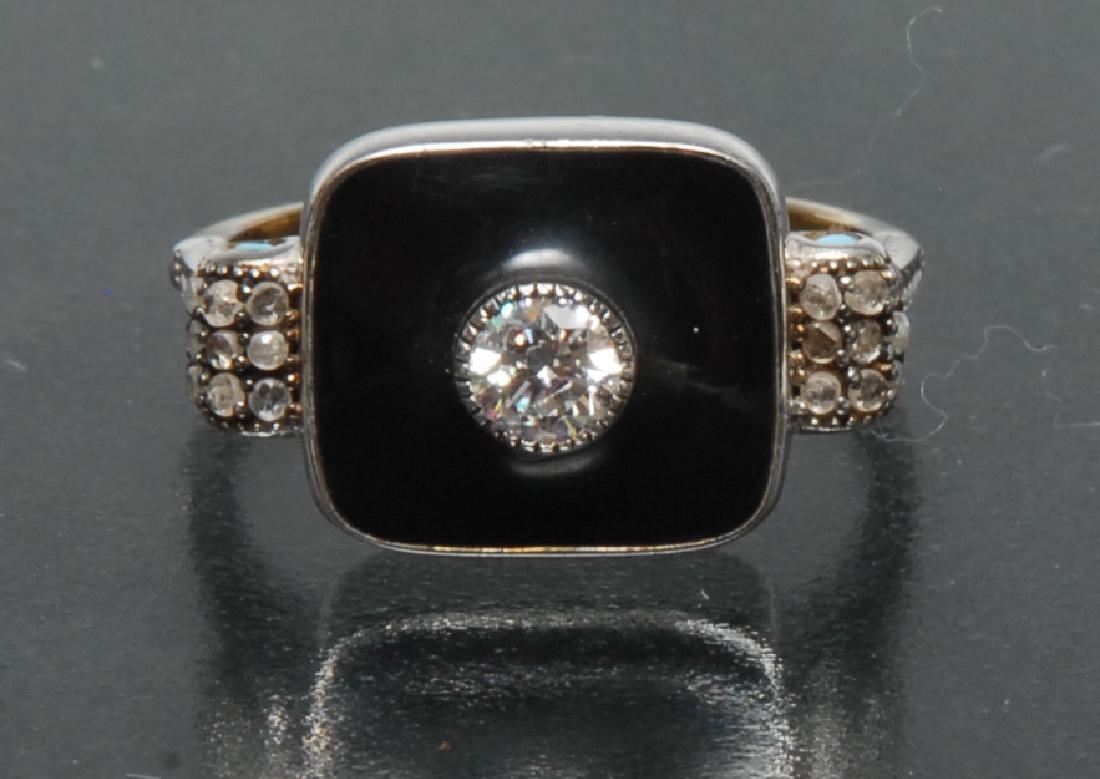 An Art Deco diamond, turquoise and black enamel dress (1 of 1)