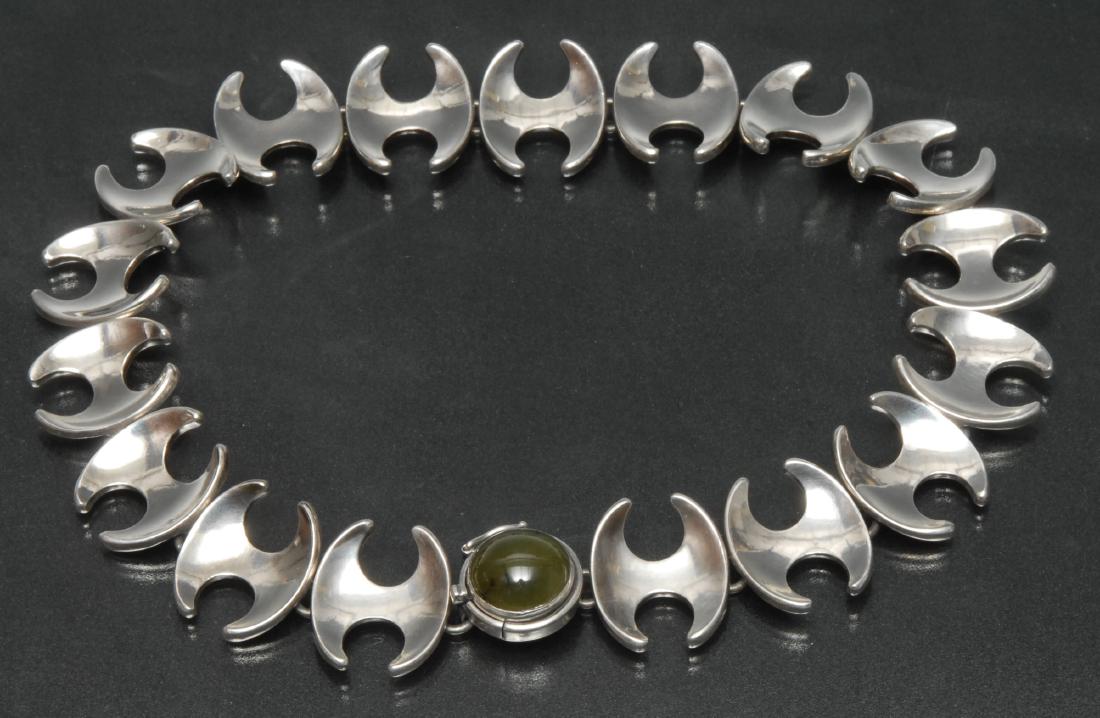 Georg Jensen (1866-1935) - a silver and jade necklace (1 of 1)
