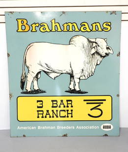 Brahmans Cattle sign: 4'x54" DSP Brahmans Cattle sign -Good