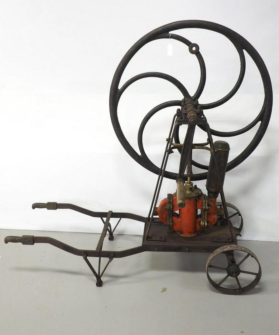 Portable hand-crank wine pump: Portable brass & iron hand-crank wine pump