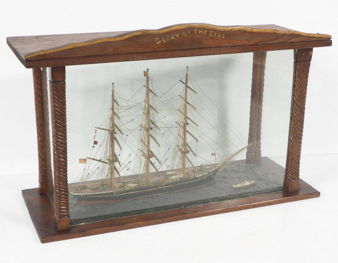 Early ship model in case: 29"w x 16"h x 11"d early ship model in case -WILL NOT SHIP -see Terms