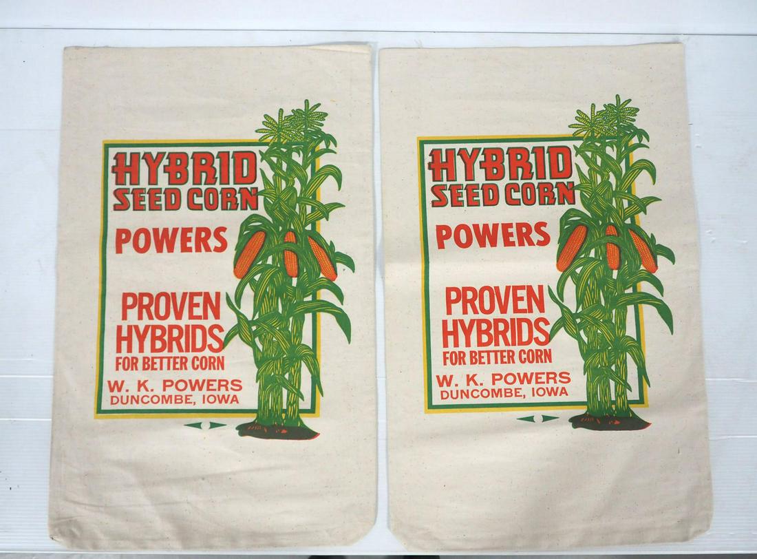 (2) Nos Hybrid Seed Corn Cloth Bags