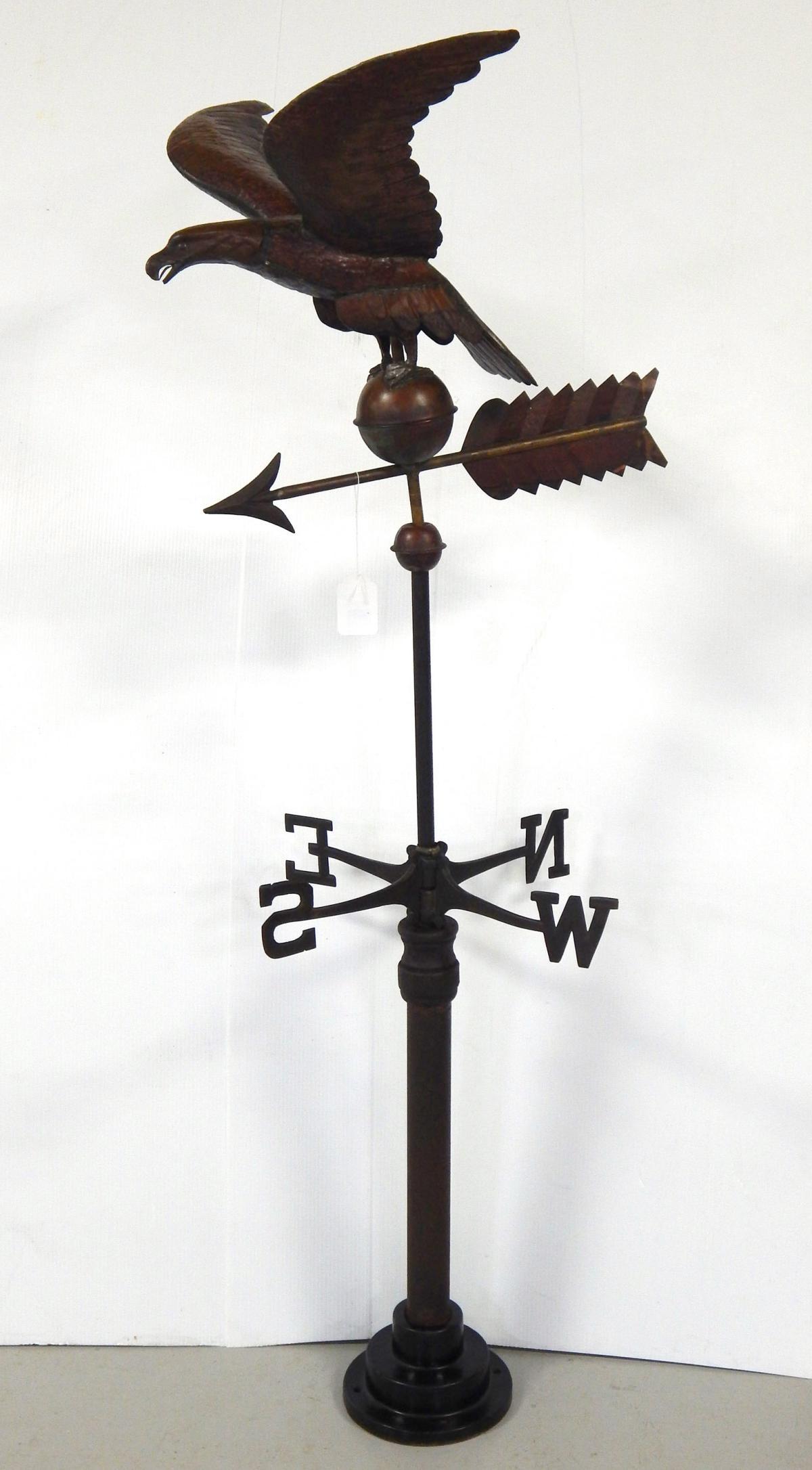 Full-bodied copper eagle weathervane (1 of 6)