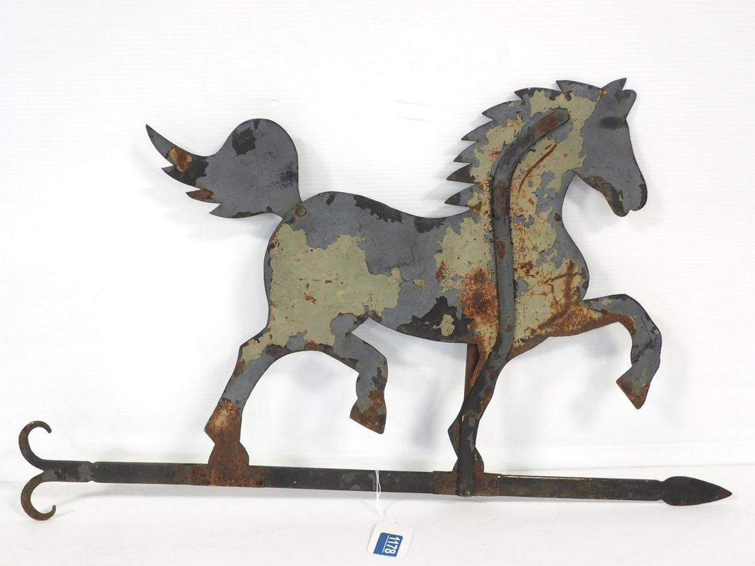 Metal cut-out, running horse weathervane (1 of 3)