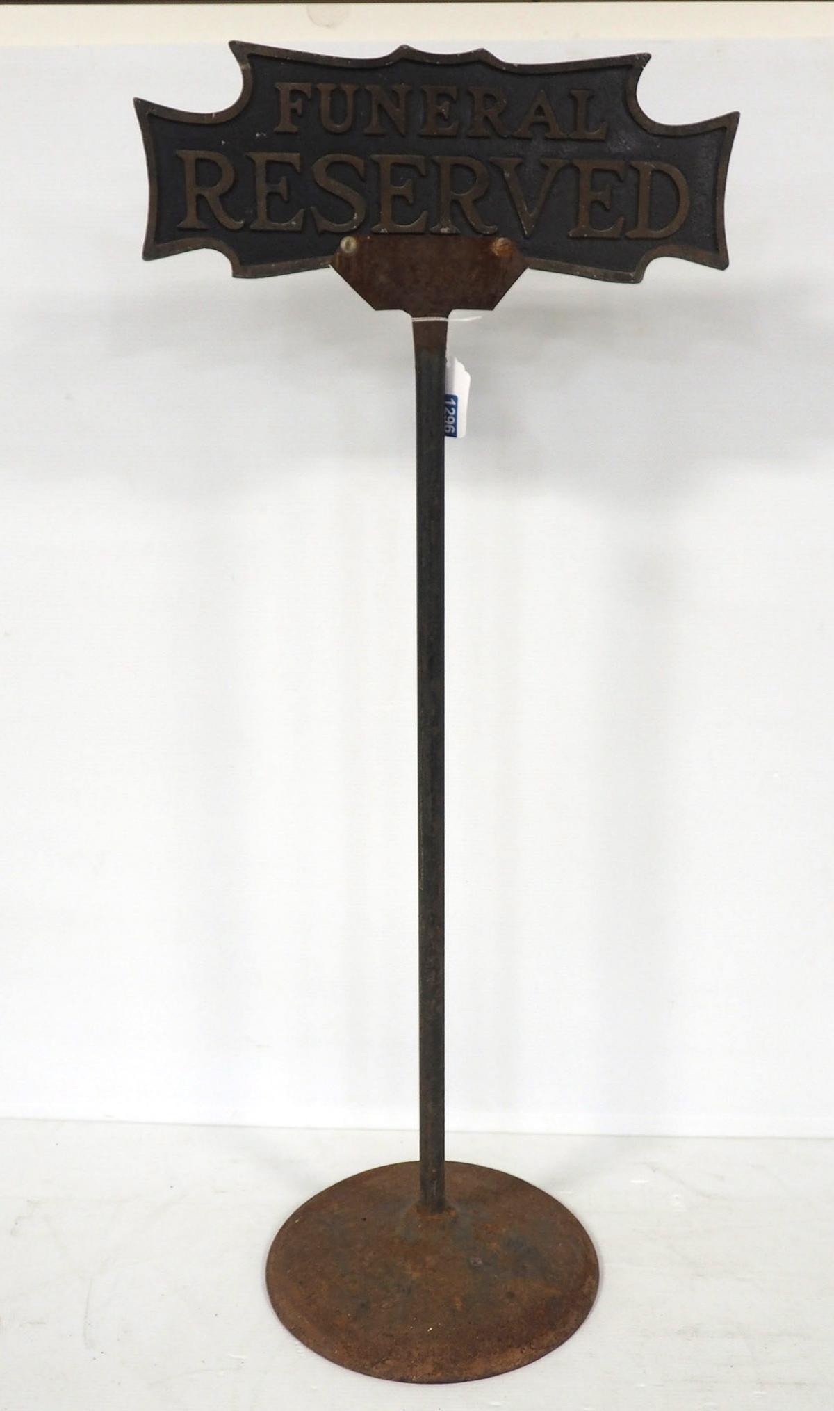 Funeral "Reserved" curb sign (1 of 4)