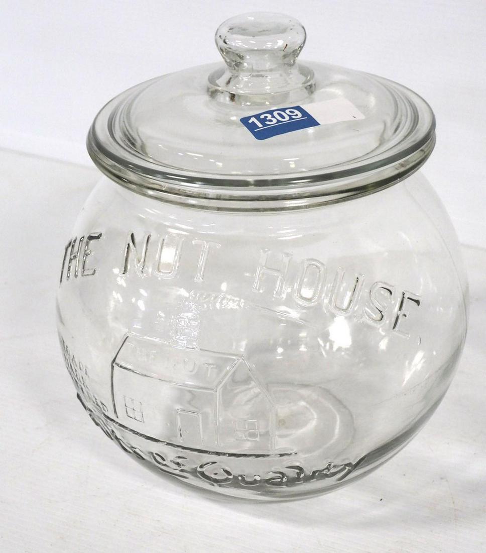 The Nut House peanut jar: The Nut House peanut jar with embossment