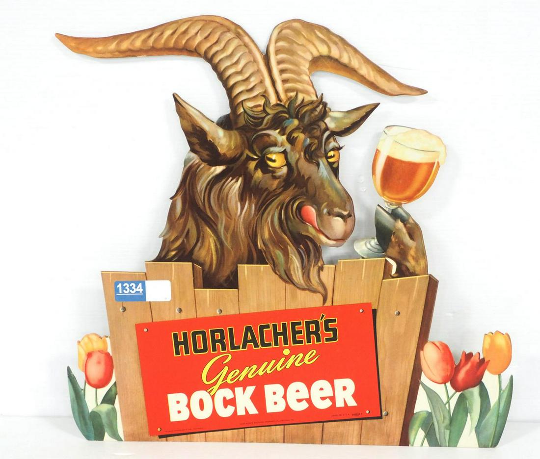 Horlachers Bock Beer stand-up sign (1 of 2)